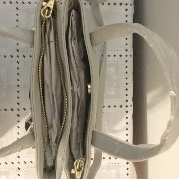 Tahari Metropolis Dove (grey) Gusset Satchel - Picture 6 of 6